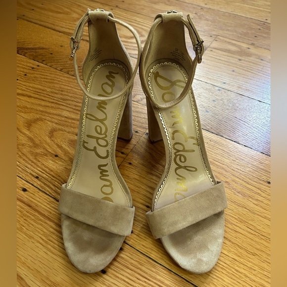 sam edelman | yaro block heel sandal - oatmeal suede - Picture 3 of 9